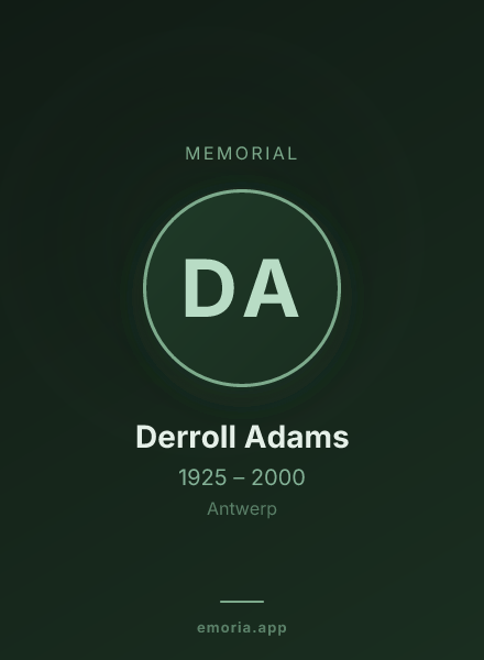 Memorial portrait of Derroll Adams