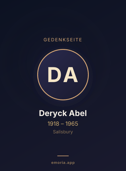 Gedenkportrait von Deryck Abel