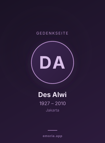 Gedenkportrait von Des Alwi