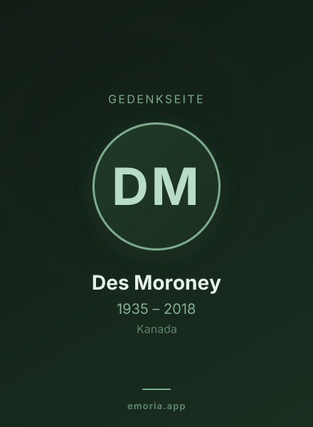 Gedenkportrait von Des Moroney