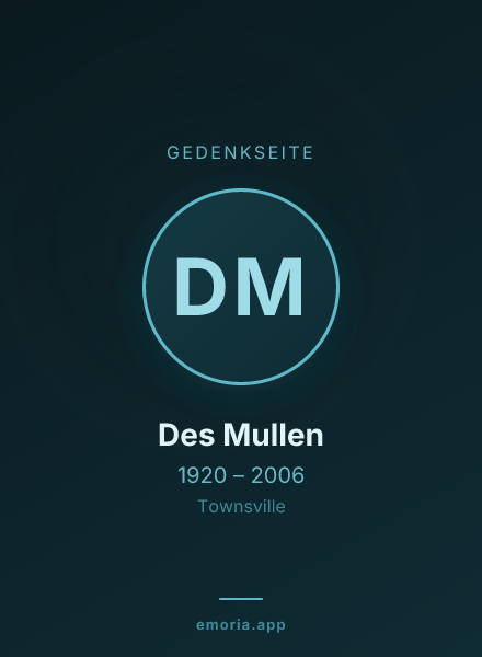 Gedenkportrait von Des Mullen