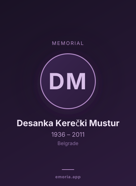 Memorial portrait of Desanka Kerečki Mustur