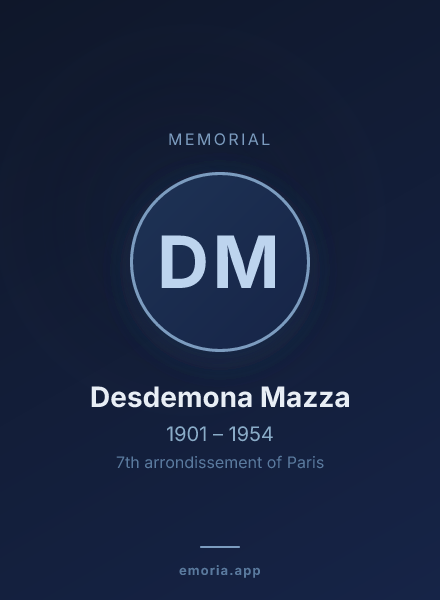 Memorial portrait of Desdemona Mazza