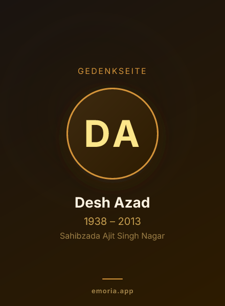 Gedenkportrait von Desh Azad