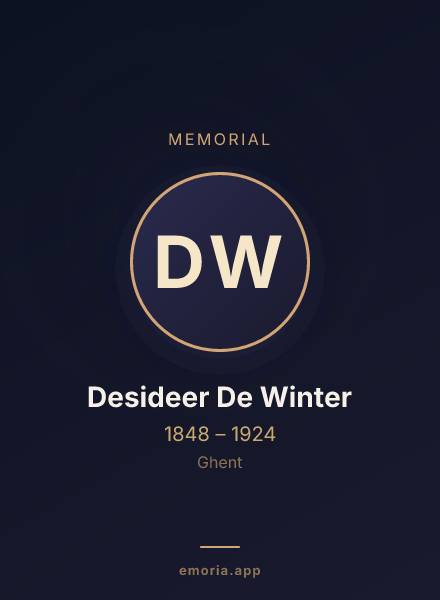 Memorial portrait of Desideer De Winter