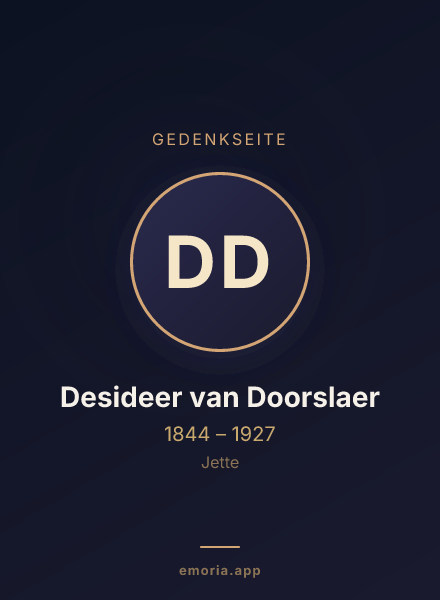 Gedenkportrait von Desideer van Doorslaer