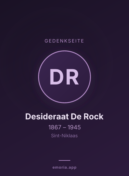 Gedenkportrait von Desideraat De Rock