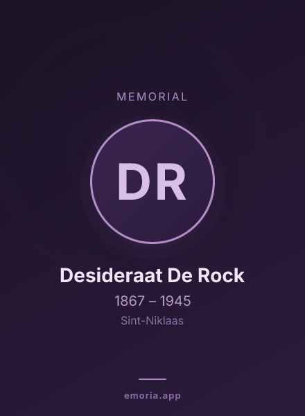 Memorial portrait of Desideraat De Rock