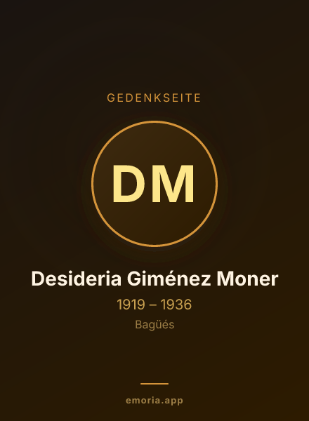 Gedenkportrait von Desideria Giménez Moner