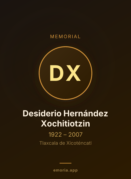 Memorial portrait of Desiderio Hernández Xochitiotzin