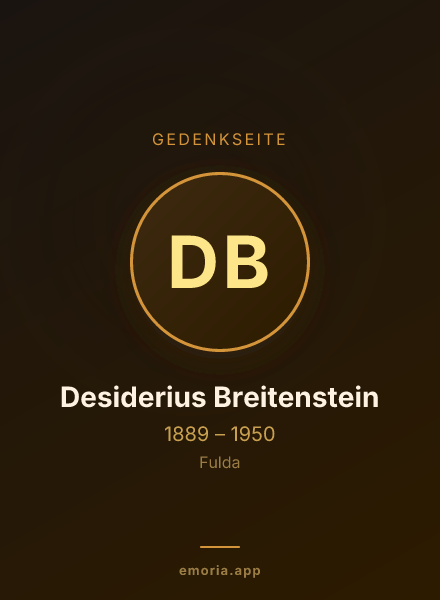 Gedenkportrait von Desiderius Breitenstein