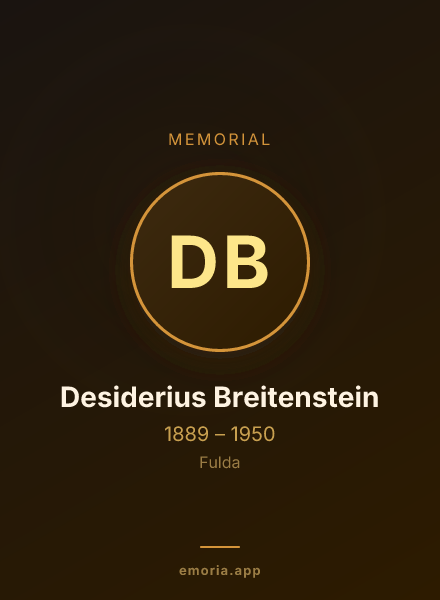 Memorial portrait of Desiderius Breitenstein