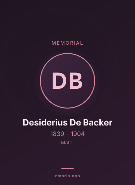 Memorial portrait of Desiderius De Backer