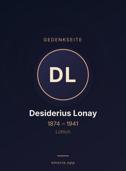 Gedenkportrait von Desiderius Lonay