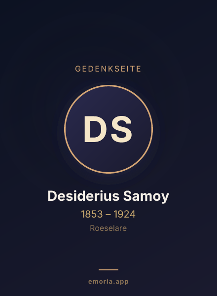 Gedenkportrait von Desiderius Samoy