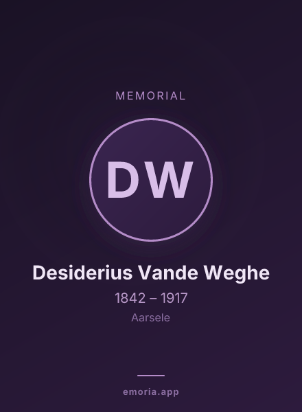 Memorial portrait of Desiderius Vande Weghe