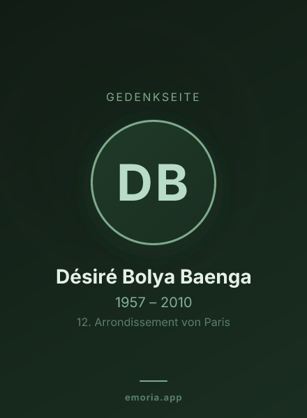 Gedenkportrait von Désiré Bolya Baenga