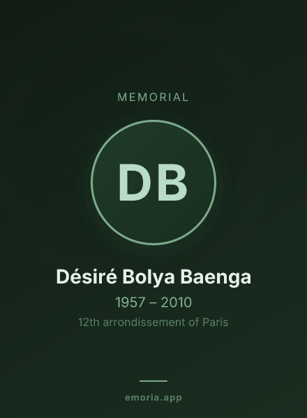 Memorial portrait of Désiré Bolya Baenga