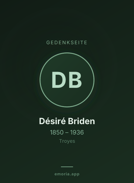 Gedenkportrait von Désiré Briden