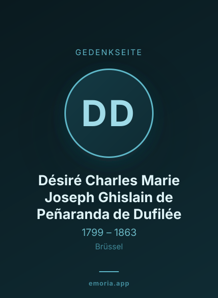Gedenkportrait von Désiré Charles Marie Joseph Ghislain de Peñaranda de Dufilée