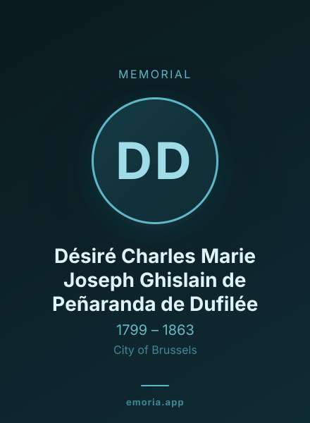 Memorial portrait of Désiré Charles Marie Joseph Ghislain de Peñaranda de Dufilée