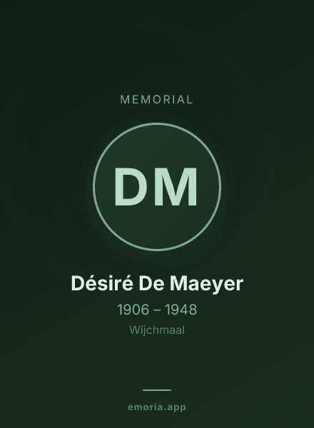 Memorial portrait of Désiré De Maeyer