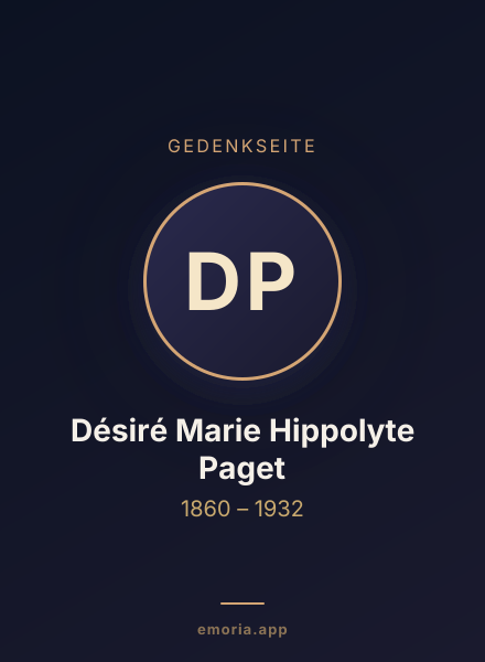 Gedenkportrait von Désiré Marie Hippolyte Paget