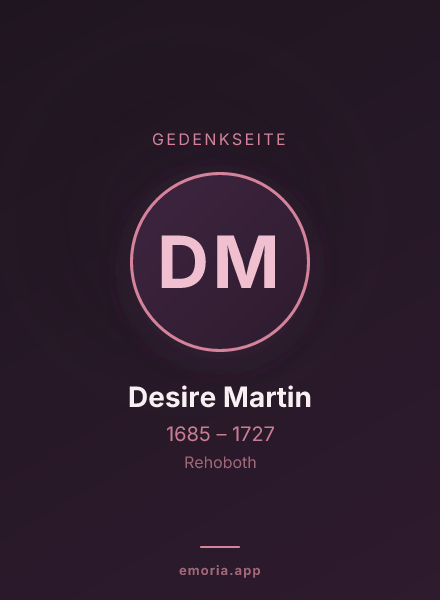Gedenkportrait von Desire Martin