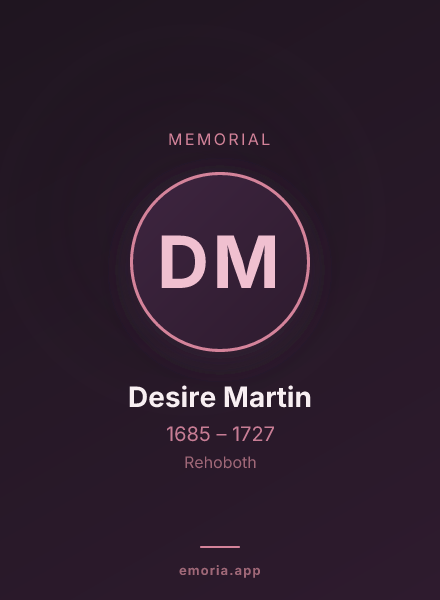 Memorial portrait of Desire Martin
