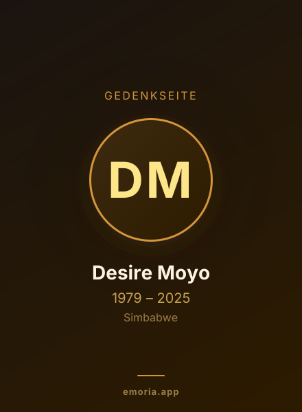 Gedenkportrait von Desire Moyo