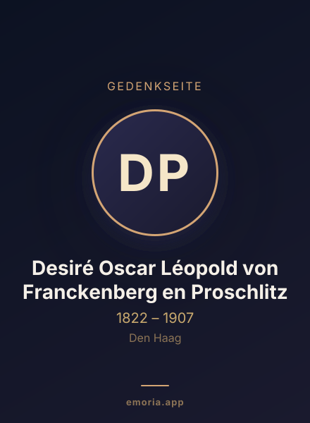Gedenkportrait von Desiré Oscar Léopold von Franckenberg en Proschlitz