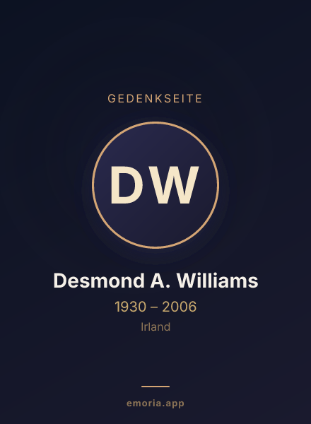 Gedenkportrait von Desmond A. Williams