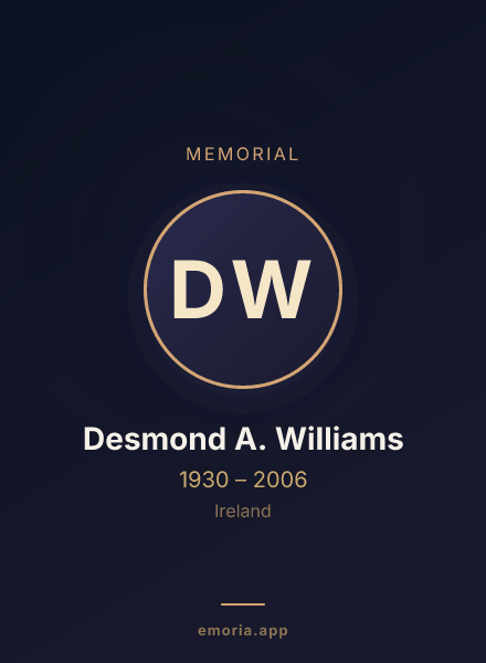 Memorial portrait of Desmond A. Williams