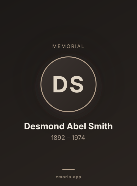 Memorial portrait of Desmond Abel Smith