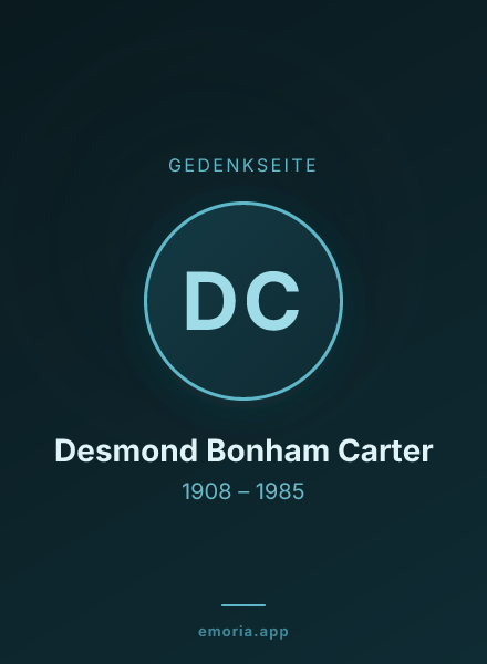 Gedenkportrait von Desmond Bonham Carter