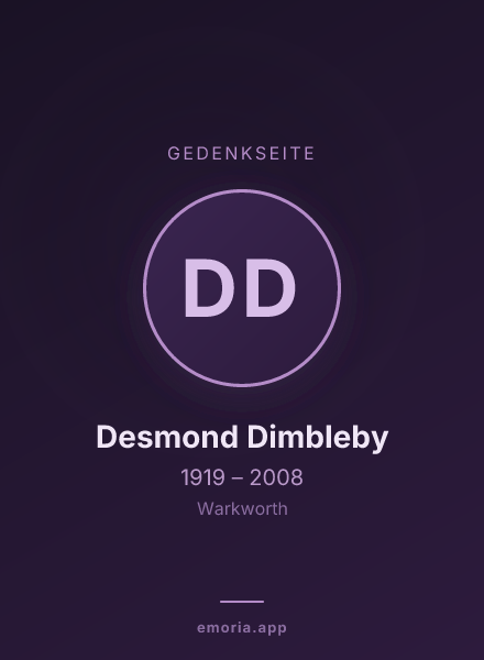 Gedenkportrait von Desmond Dimbleby