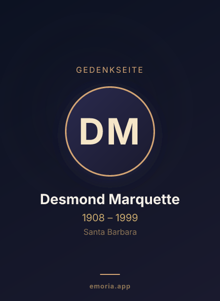 Gedenkportrait von Desmond Marquette