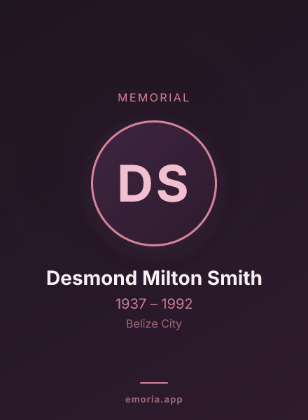 Memorial portrait of Desmond Milton Smith