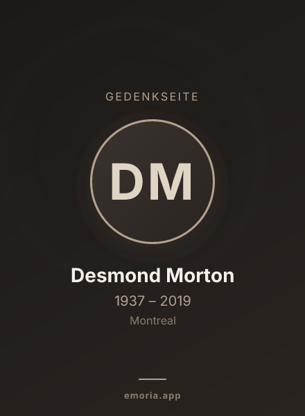 Gedenkportrait von Desmond Morton