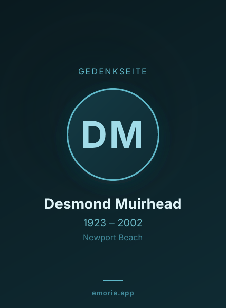 Gedenkportrait von Desmond Muirhead
