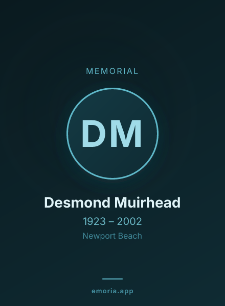 Memorial portrait of Desmond Muirhead