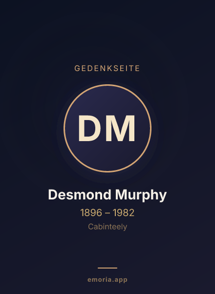 Gedenkportrait von Desmond Murphy