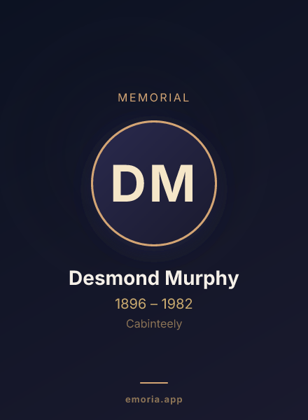 Memorial portrait of Desmond Murphy