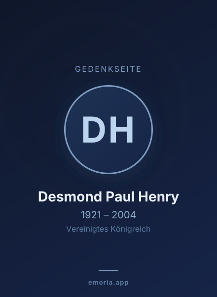 Gedenkportrait von Desmond Paul Henry