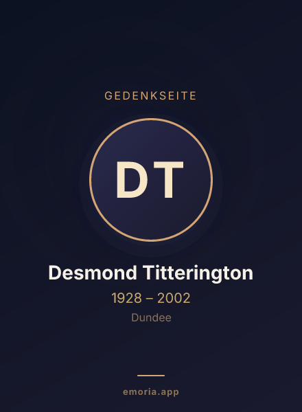 Gedenkportrait von Desmond Titterington