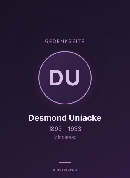 Gedenkportrait von Desmond Uniacke
