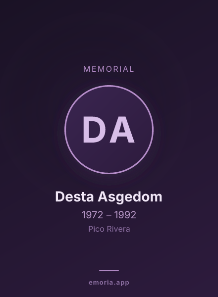 Memorial portrait of Desta Asgedom