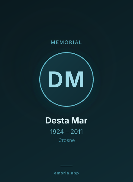 Memorial portrait of Desta Mar