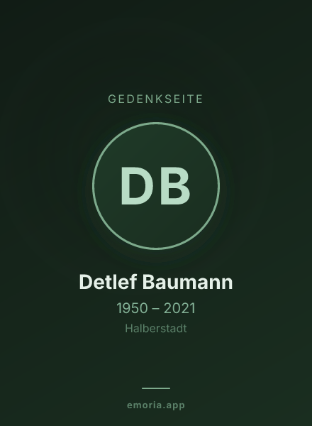Gedenkportrait von Detlef Baumann