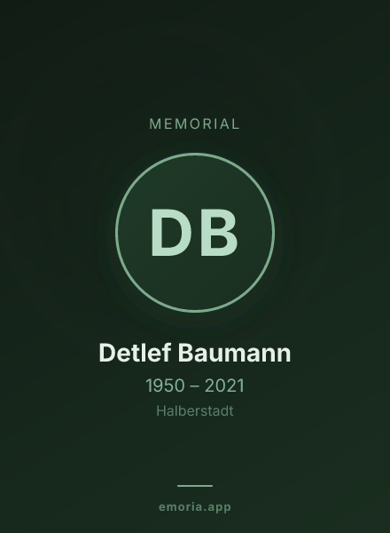 Memorial portrait of Detlef Baumann